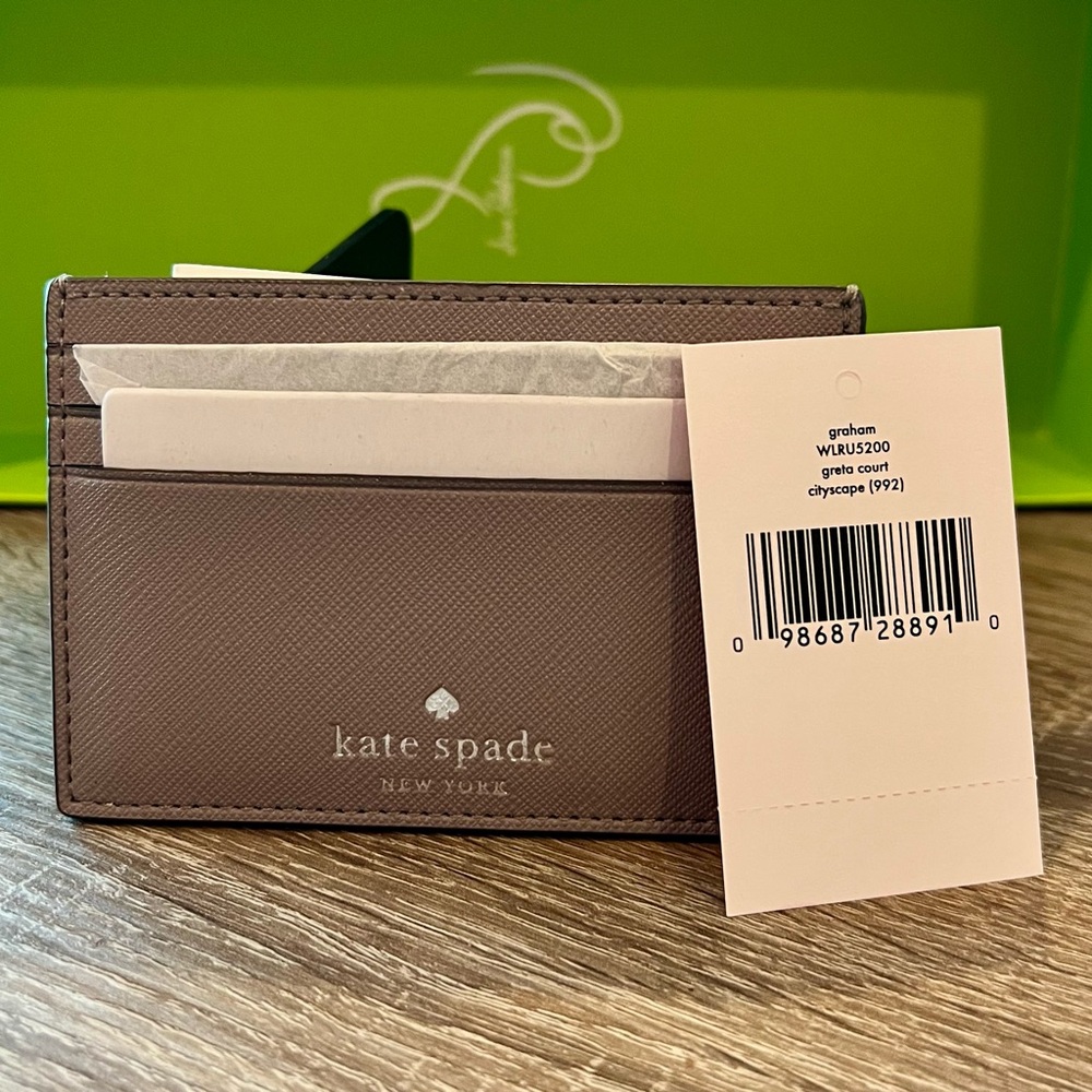 Brand New Kate Spade glitter Graham Cardholder (Grey)